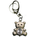 Silver Teddy Bear Shape Key Chain Quartz Watch